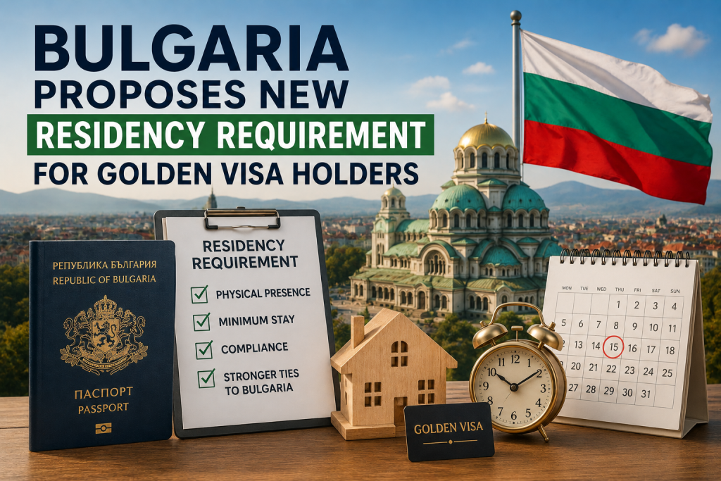 Bulgaria Golden Visa Residency Proposal